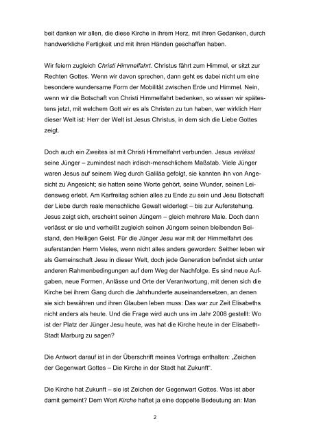 Vortrag von Bischof Dr. Hein als PDF-Datei - Elisabethkirche