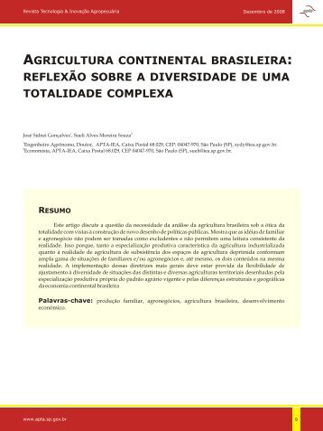 agricultura continental brasileira reflexão sobre a diversidade de ...