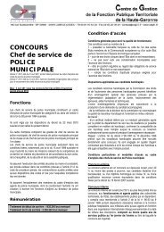 CONCOURS Chef de service de POLICE MUNICIPALE - Centre de ...