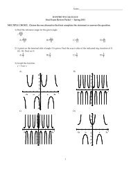 H Intro to Cal Final Exam Review Spring 13.tst