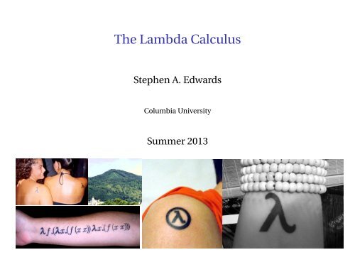 The Lambda Calculus - Columbia University