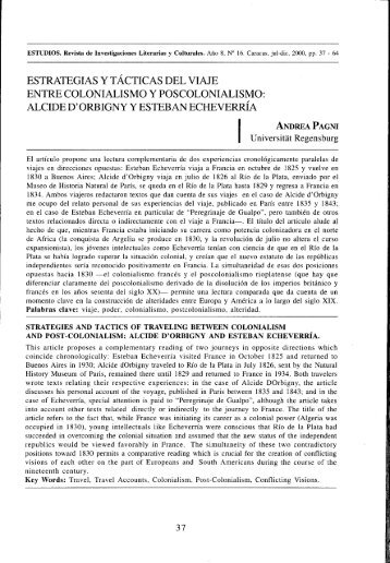 Alcide d'Orbigny y Esteban EcheverrÃ­a - Estudios â Revista de ...