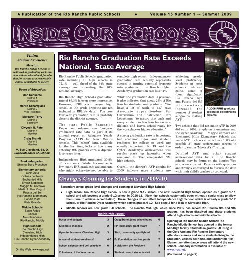 Summer 2009 - Rio Rancho Public Schools