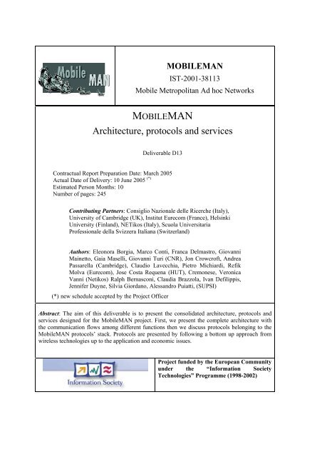Mobileman Domain Modelling Cnr