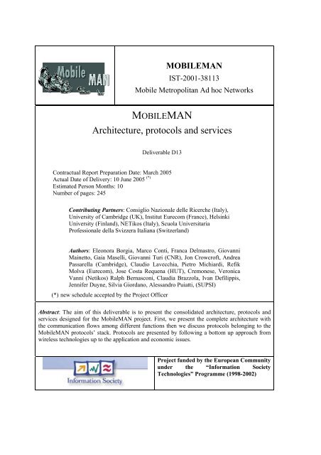 Mobileman Domain Modelling Cnr