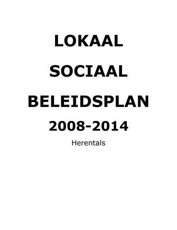Herentals - lokaal sociaal beleidsplan 2008-2014