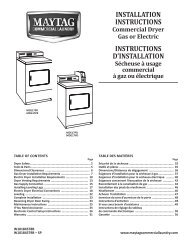 installation instructions instructions d'installation - Maytag ...