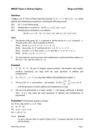 Introduction to rings