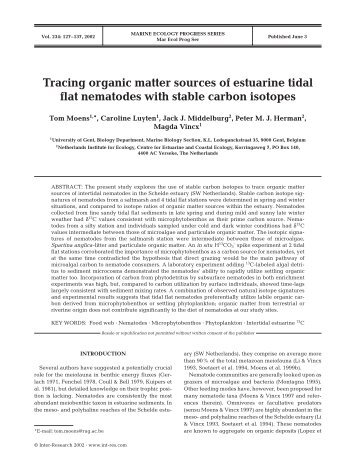 Tracing organic matter sources of estuarine tidal flat nematodes with ...