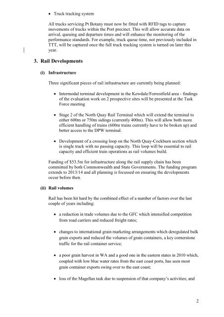 WA Port Operations Task Force Meeting 2 June ... - Fremantle Ports