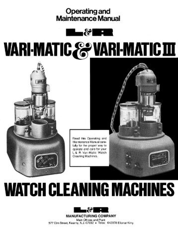 L&R VariMatic & VariMatic III Operator Manual - Electronic ...