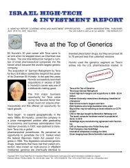 Teva at the Top of Generics - The Israel High Tech & Investment ...