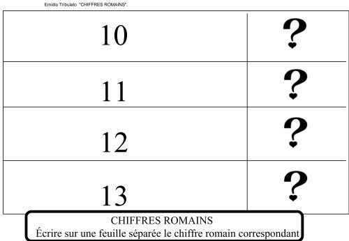 chiffres romains - Centro Studi Logos