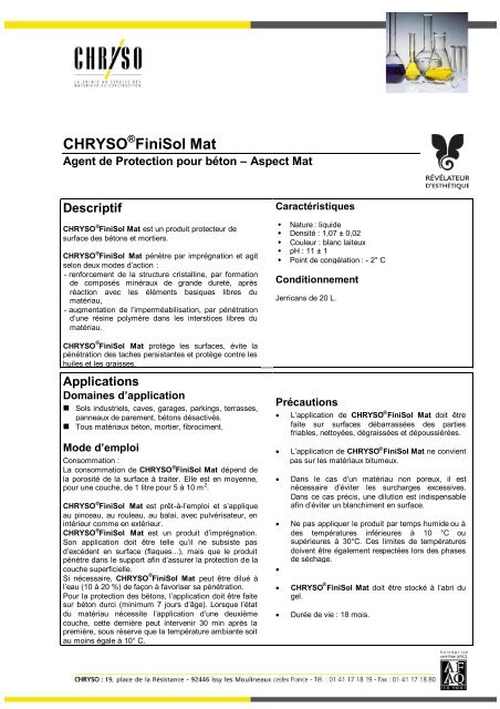 CHRYSOÂ®FiniSol Mat