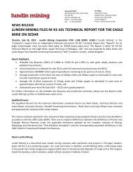 lundin mining files ni 43-101 technical report for the eagle ... - Kitco