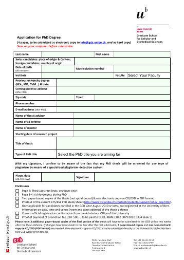 PhD Degree Form - Graduate School for Cellular and Biomedical ...