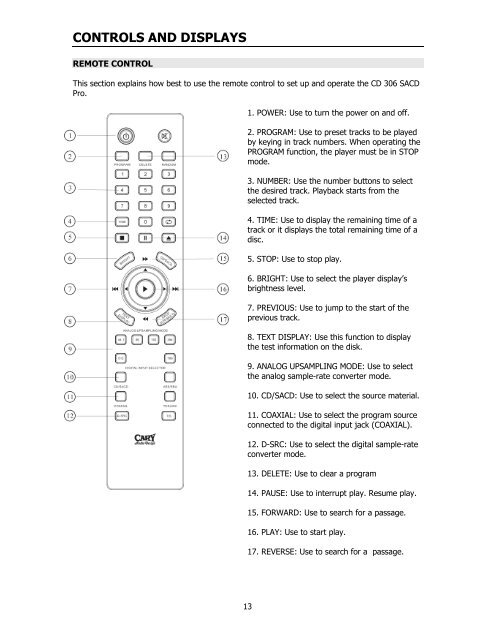 OWNER'S MANUAL - Cary Audio Design