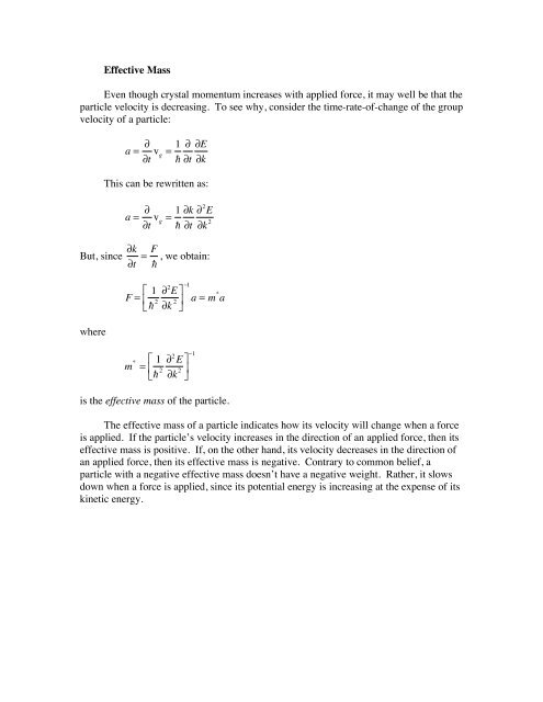 Crystal Momentum and Effective