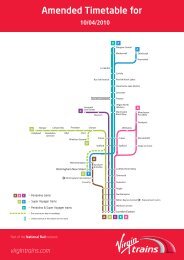 Amended Timetable for - Virgin Trains