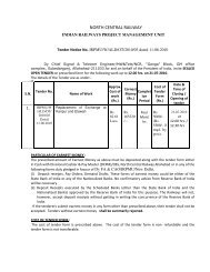 NORTH CENTRAL RAILWAY - irpmu.railnet.gov.in