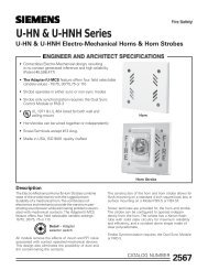 U-HN & U-HNH Series - Siemens Building Technologies