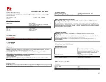Malzeme GÃ¼venlik Bilgi Formu SÃPER HARMAN YAÄI - Petrol Ofisi