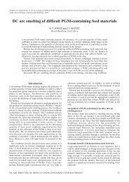 DC arc smelting of difficult PGM-containing feed materials - saimm