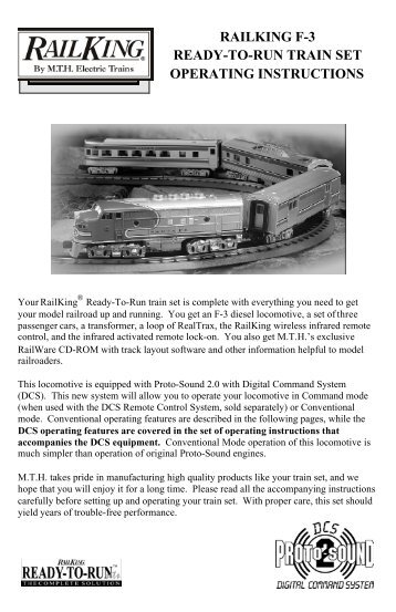 railking f-3 ready-to-run train set operating instructions - MTH Trains