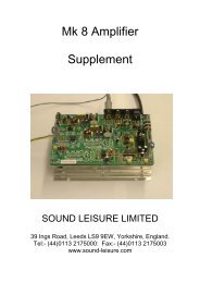 Mk 8 Amplifier Supplement - Sound Leisure