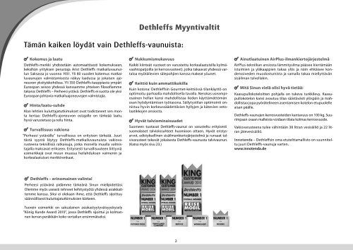 Matkailuvaunut - Hinnasto ja teknilliset tiedot 2011 - Dethleffs