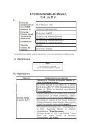 Entretenimiento de México, S.A. de C.V. - Dirección General de ...