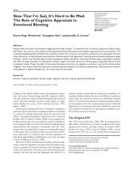 The Role of Cognitive Appraisals in Emotional Blunting - Projects at ...