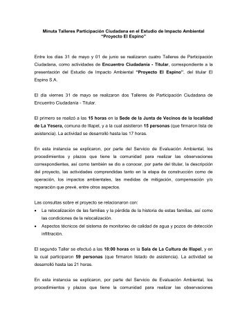 Minuta - SEA - Servicio de evaluaciÃ³n ambiental