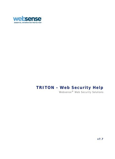 TRITON - Web Security Help, Version 7.7 - Websense