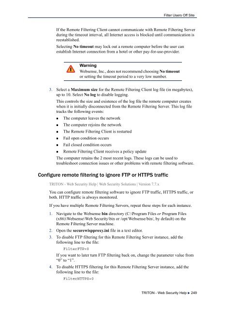 TRITON - Web Security Help, Version 7.7 - Websense