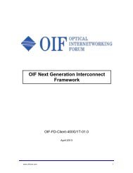 OIF Next Generation Interconnect Framework