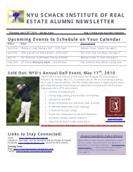 nyu schack institute of real estate alumni newsletter - School of ...