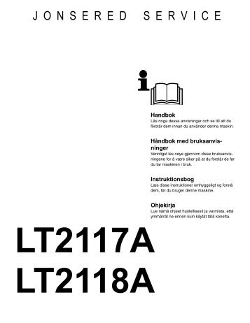 OM, LT2117 A, LT2118 A, J2117AB, J2118AA, 2004-01 ... - Jonsered