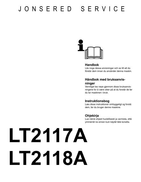 OM, LT2117 A, LT2118 A, J2117AB, J2118AA, 2004-01 ... - Jonsered