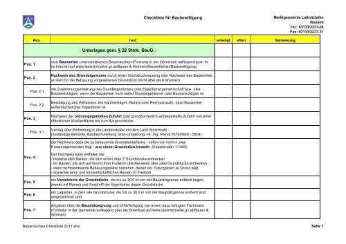 Bauansuchen Checkliste 2011.xlsx - Marktgemeinde Laßnitzhöhe