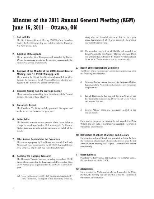 Annual Report 2011 - CSCE â¢ Canadian Society for Civil Engineering