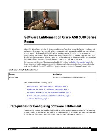 Software Entitlement on Cisco ASR 9000 Series Router