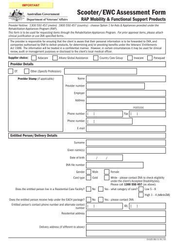 D1325 Scooter/EWC Assessment Form (PDF 180 KB)