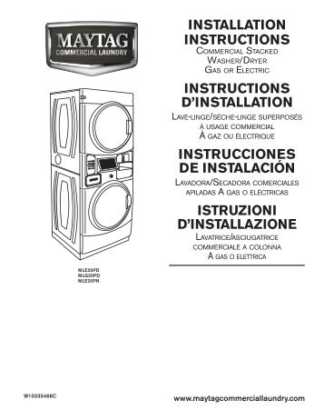 instructions d'installation - Maytag Commercial Laundry