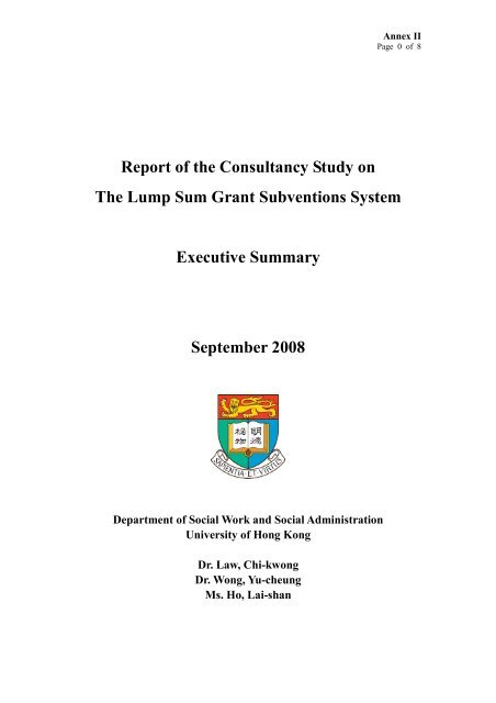 Review Report on the Lump Sum Grant Subvention ... - lwb.gov.hk