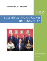 boletÃ­n de informaciones jurÃ­dicas nÂº 47. - Universidad de PanamÃ¡