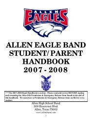 ALLEN HIGH SCHOOL BAND - Texas Music Educators Association