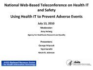 Using Health IT to Prevent Adverse Events - AHRQ National ...