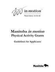 Manitoba in motion Physical Activity Grants GUIDELINES FOR ...