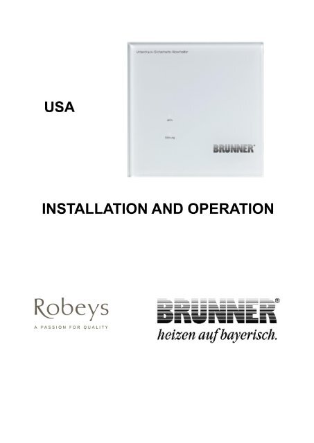 Brunner USA Instructions - Robeys Ltd